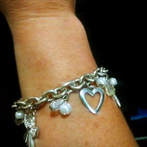 Angel and heart charm bracelet
